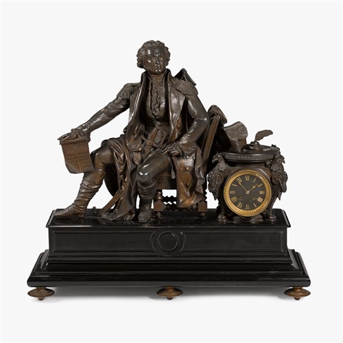 Lot 137 - Bronzed metal George Washington and the Constitution mantel clock