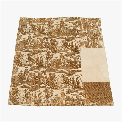 Lot 139 - Copper plate printed cotton bedspread "Apotheosis of Washington and Franklin"