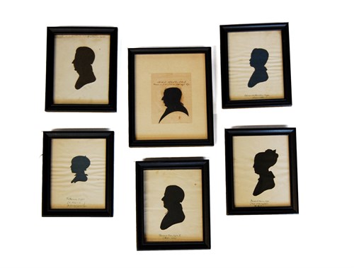 Lot 102 - Six silhouette portrait miniatures
