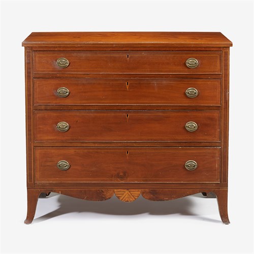 Lot 100 - Federal inlaid cherrywood chest of drawers