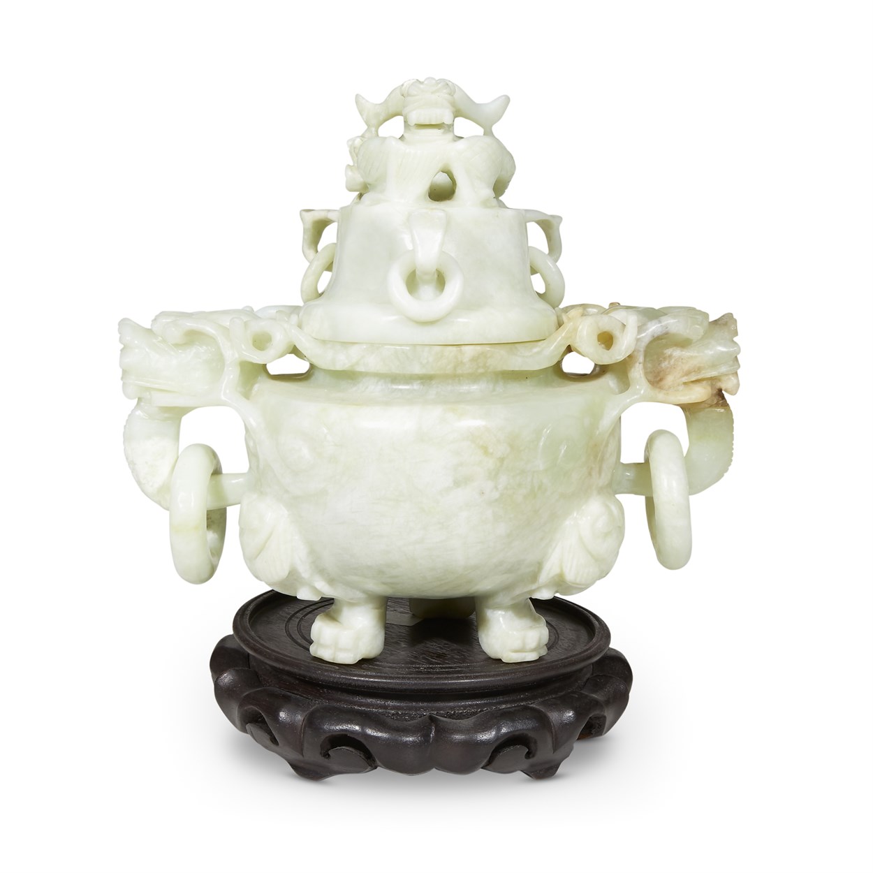 Lot 130 - A Chinese large hardstone censer and cover