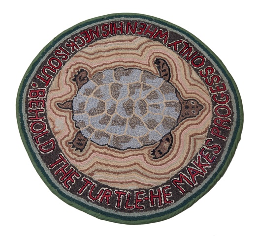 Lot 1 - Contemporary hooked rug of a turtle