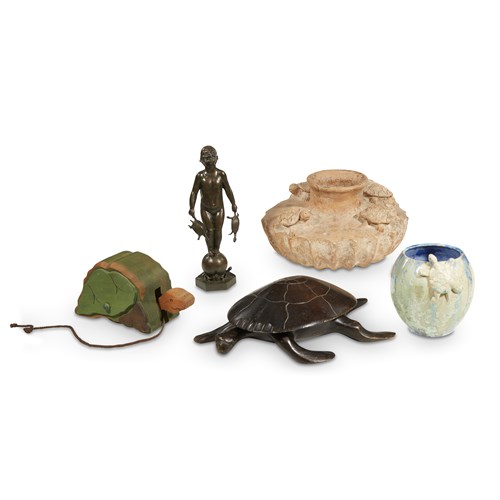 Lot 14 - Group of five turtle-themed decorative objects