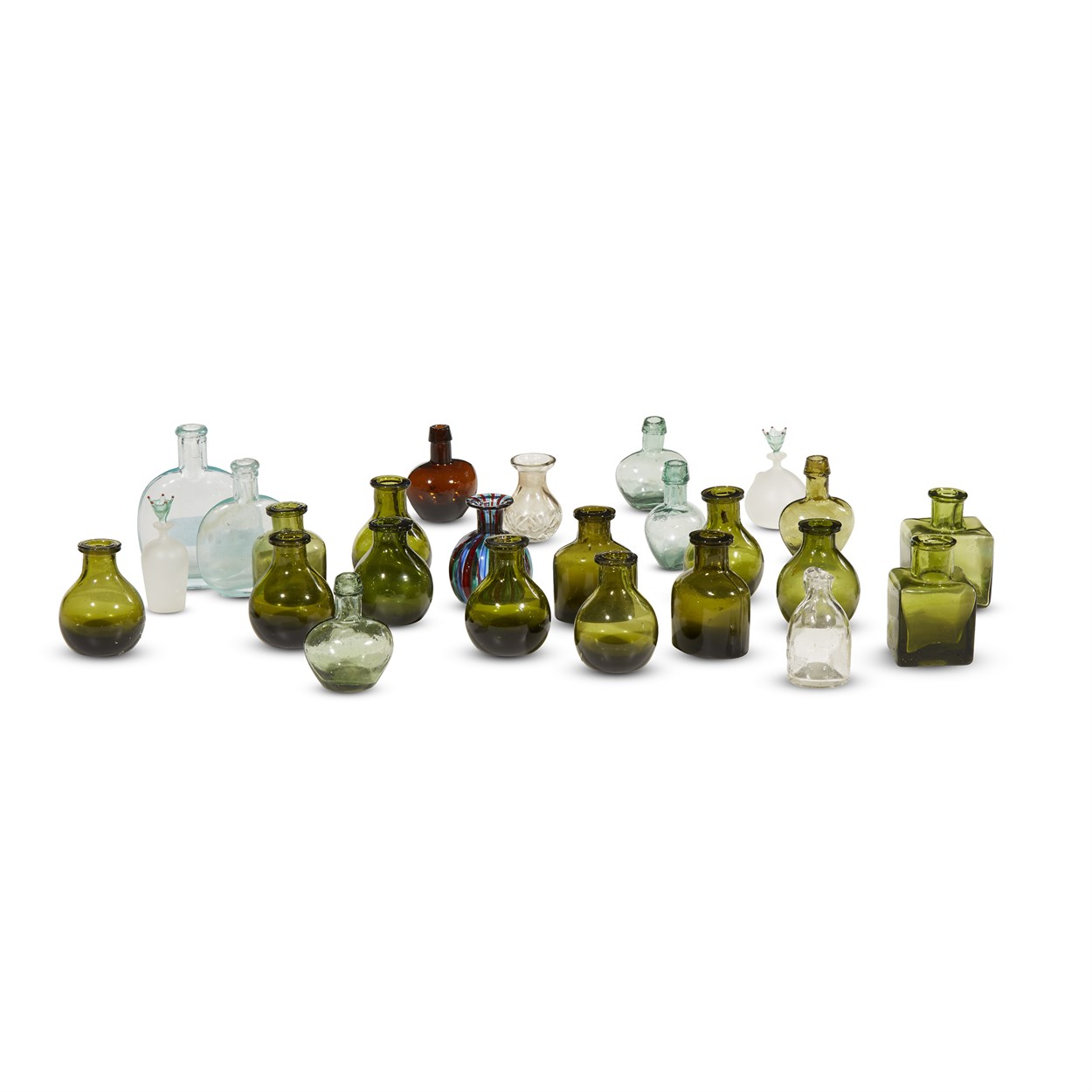 Lot 66 - Group of twenty-five miniature glass bottles
