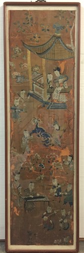 Lot 180 - Two Chinese framed textile panels