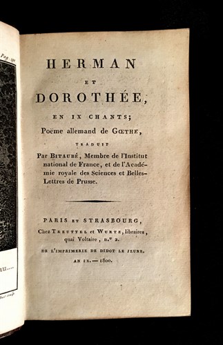 Lot 86 - (Literature : French). 2 vols. Goethe in...
