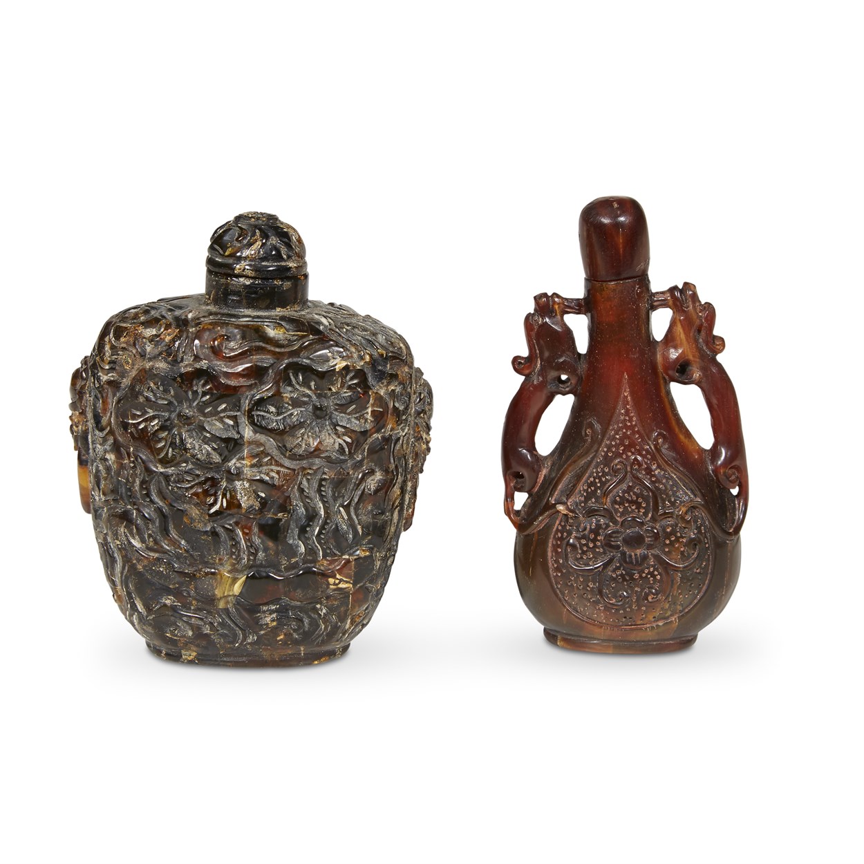 Lot 170 - Three Chinese carved snuff bottles