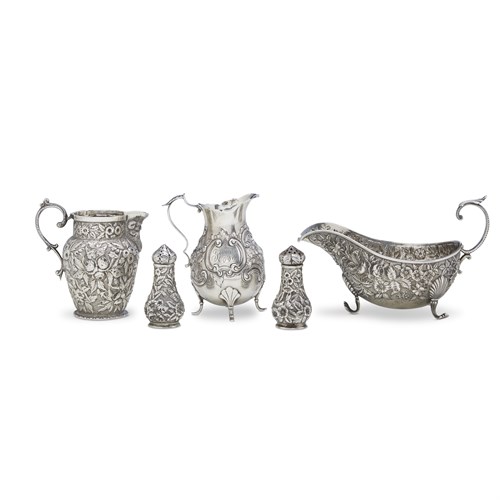 Lot 251 - Assembled group of sterling silver repoussé tablewares from the Winder and Tucker Families of North Carolina
