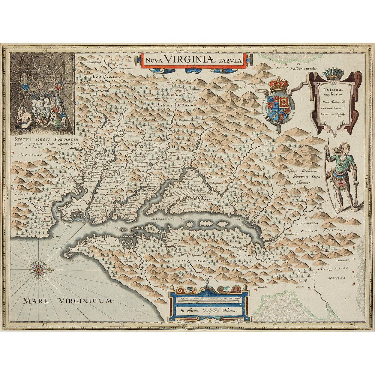 Lot 81 - 1 Piece. Color engraved map. Blaeu, W. Nova...