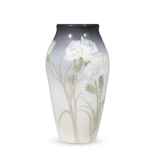 Lot 284 - A Rookwood iris glaze vase with carnations