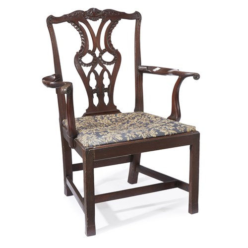 Lot 206 - Chippendale carved mahogany armchair