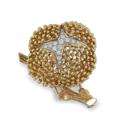 Lot 108 - A diamond and eighteen karat gold brooch, Schlumberger, Tiffany & Co.