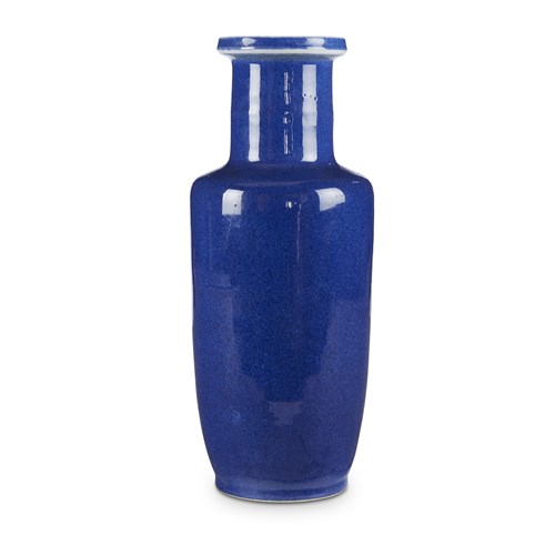 Lot 265 - A Chinese "bleu souffle"-glazed rouleau vase
