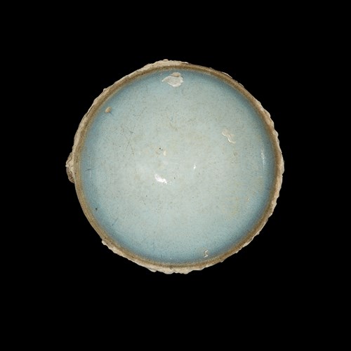 Lot 213 - A Chinese Junyao "bubble" bowl with marine encrustations
