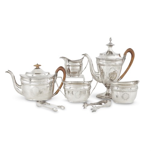 Lot 51 - An assembled George III sterling silver tea and coffee service
