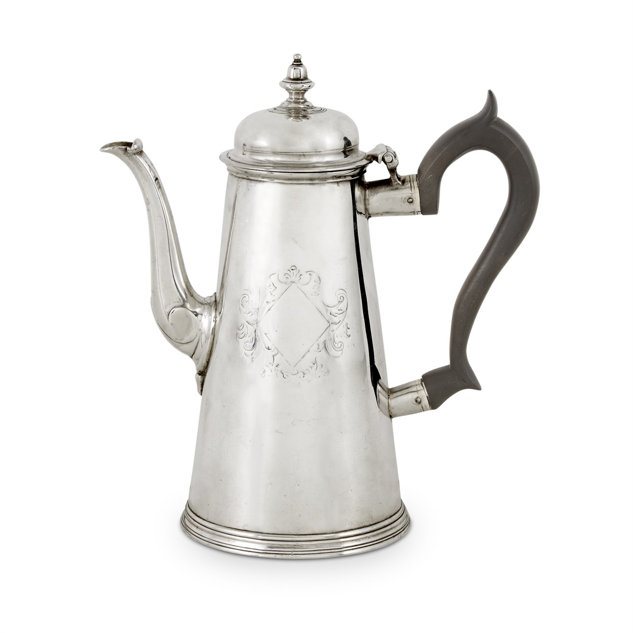 Lot 42 - A George II sterling silver coffeepot