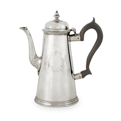 Lot 42 - A George II sterling silver coffeepot