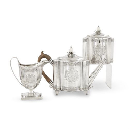 Lot 52 - A George III sterling silver four-piece tea service