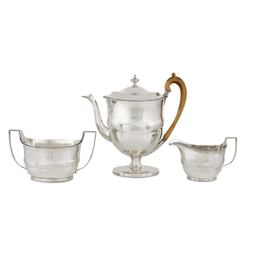 Lot 56 - An George III sterling silver three-piece tea service