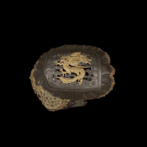 Lot 61 - A Japanese parcel gilt and patinated bronze "Elephant" censer