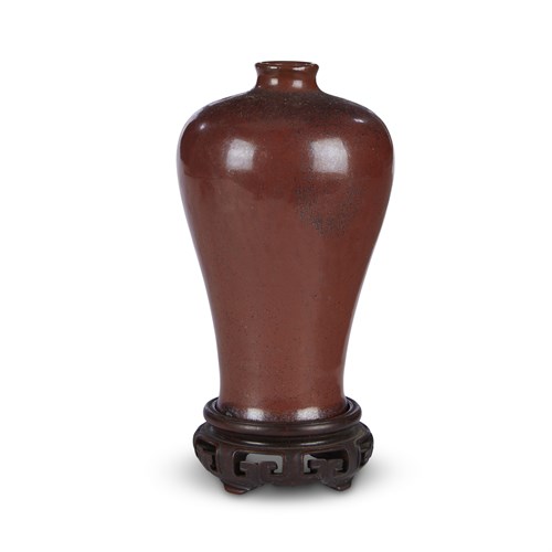Lot 274 - A Chinese  "rust-brown" monochrome small meiping vase