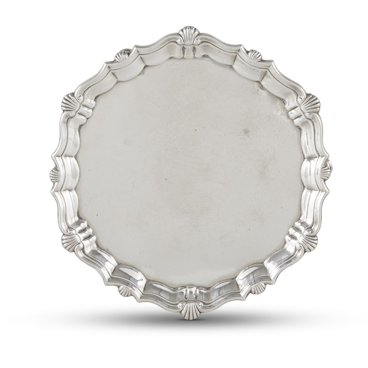 Lot 44 - A George II sterling silver footed salver