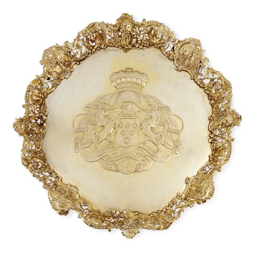 Lot 46 - An important George II silver-gilt salver
