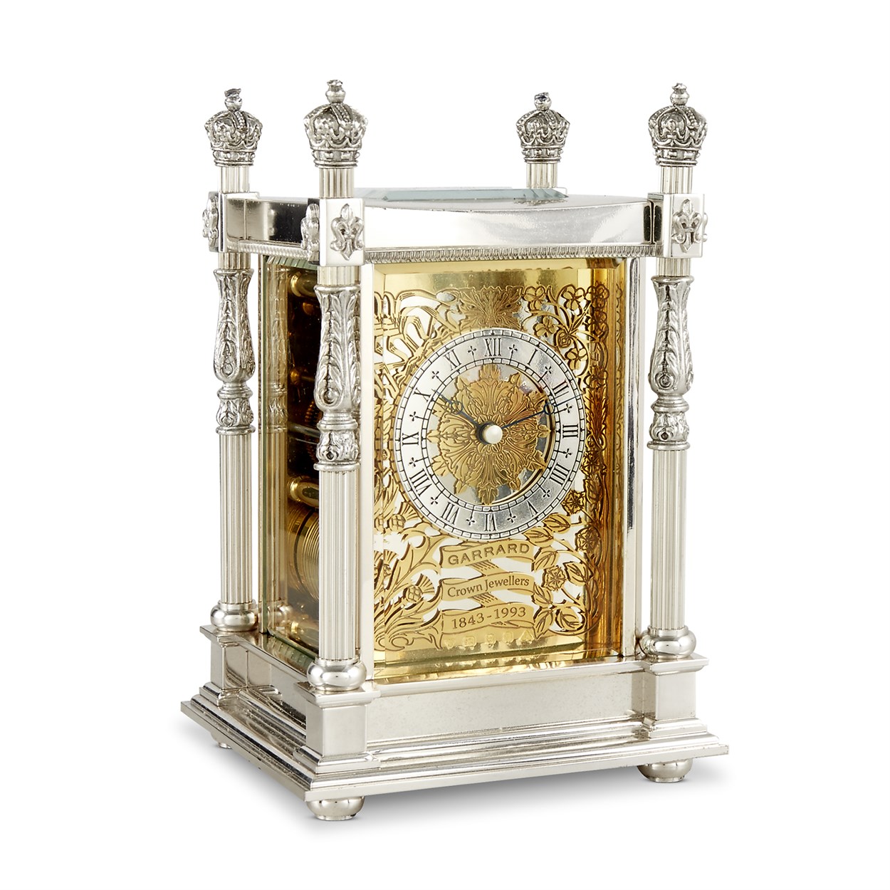 Lot 70 - An Elizabeth II Royal Warrant 150th Anniversary 'Canopy Clock'