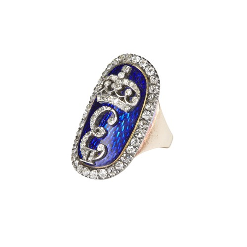 Lot 19 - A Catherine II diamond-set and enameled Russian Imperial Presentation Ring