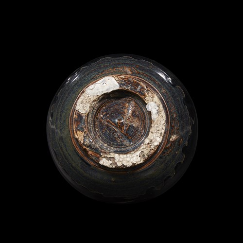 Lot 156 - A Chinese black-glazed ovoid jar