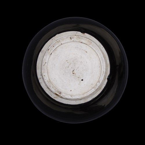 Lot 158 - A Chinese ovoid black-glazed jar