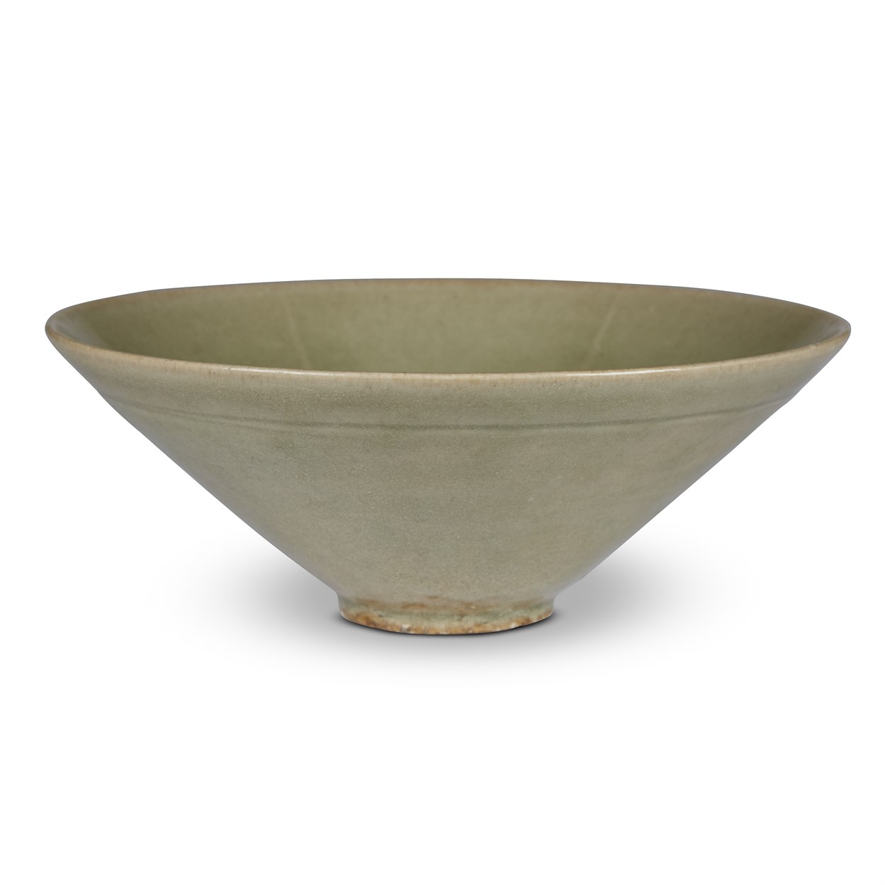 Lot 166 - A Chinese green-glazed conical bowl