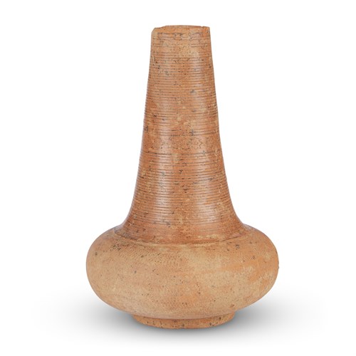 Lot 193 - A Thai incised and inlaid pottery long-necked jar