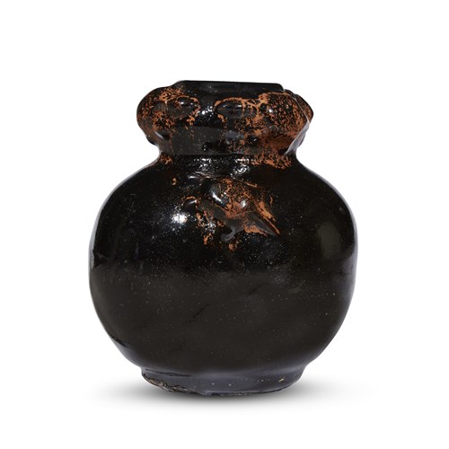 Lot 239 - A Chinese "Henan" black-glazed "Five-Turtles" vase