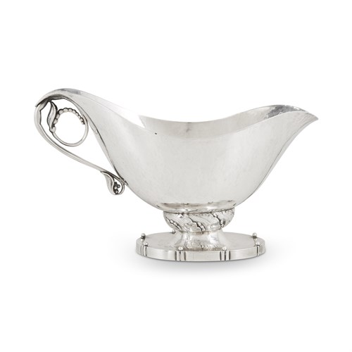 Lot 115 - A Danish sterling silver sauce boat
