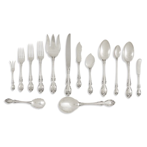 Lot 82 - An American sterling silver seven-piece flatware service for eight