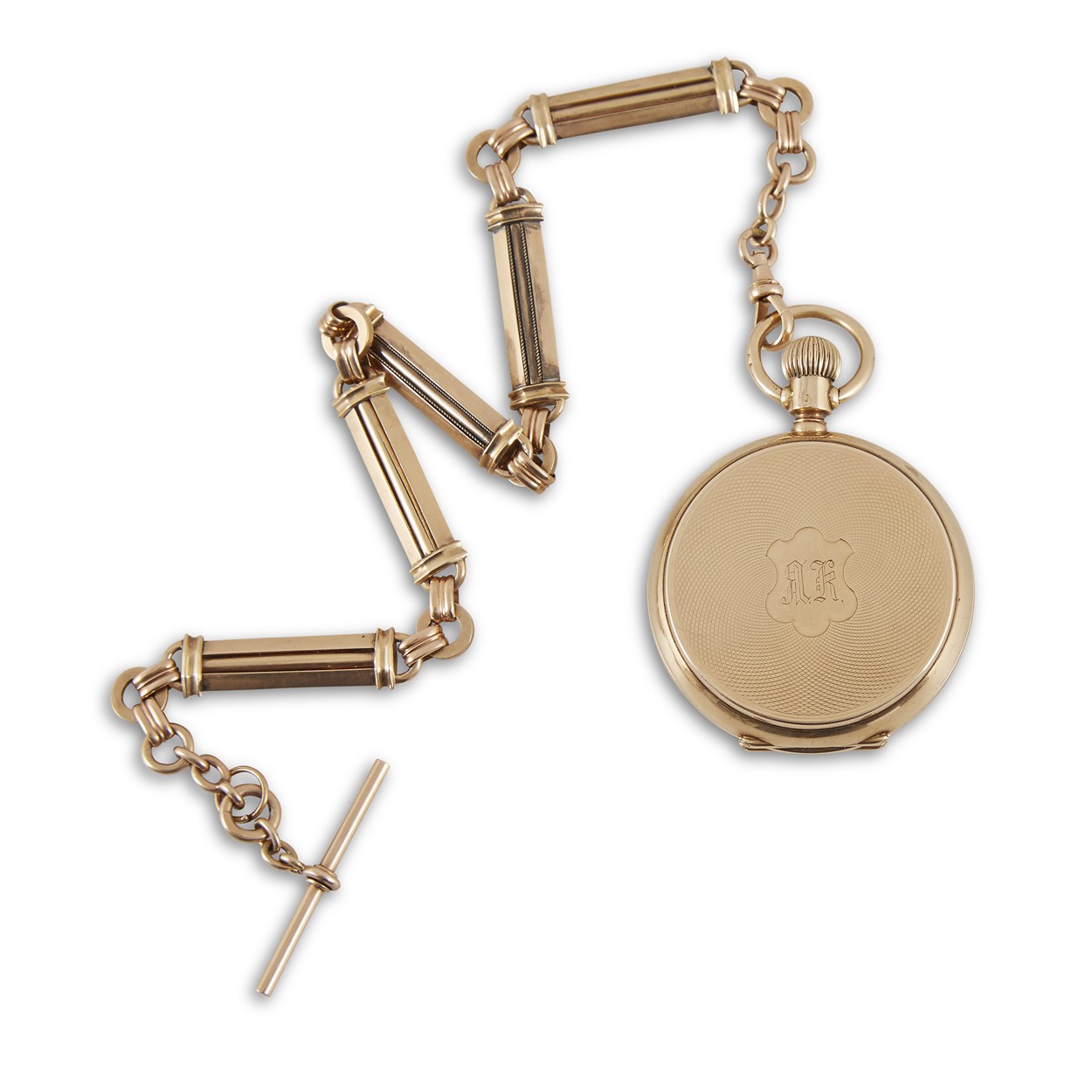 Lot 11 - A Swiss gold skeleton pocketwatch for the Russian market, with a Russian gold fob