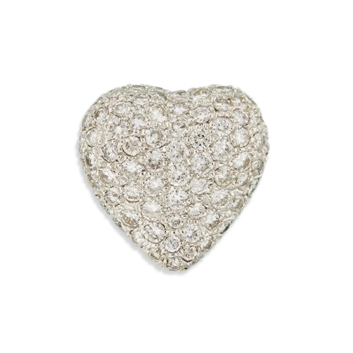 Lot 67 - A diamond heart-shaped pendant/enhancer