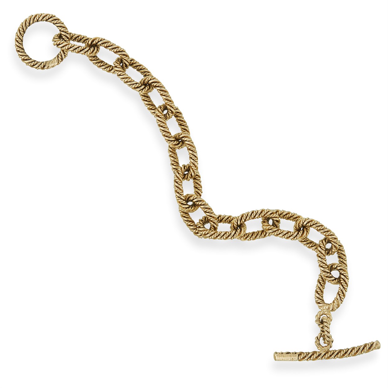 Lot 54 - An eighteen karat yellow gold bracelet, Tiffany & Co.