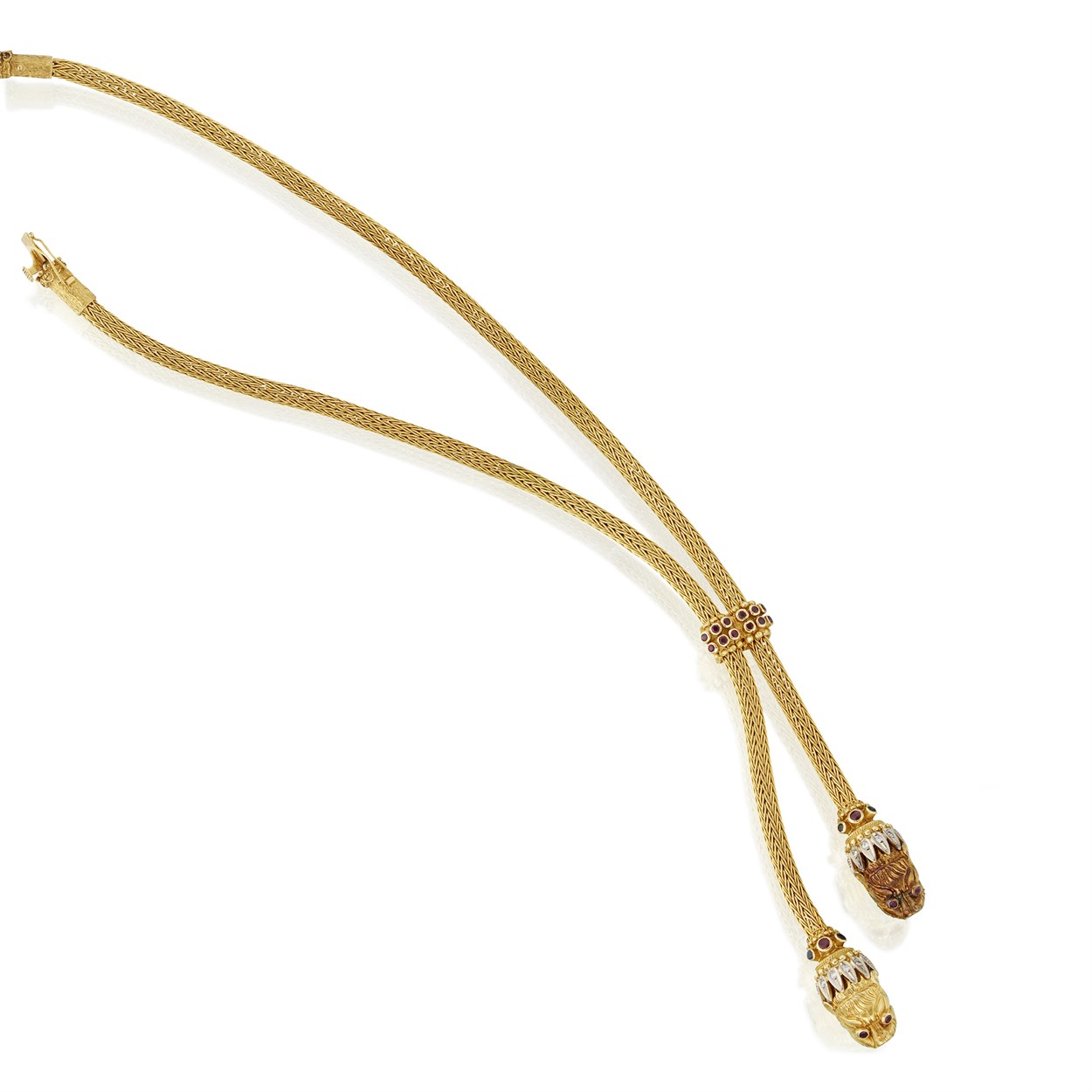 Lot 53 - An eighteen karat gold lariat necklace, Ilias Lalaounis
