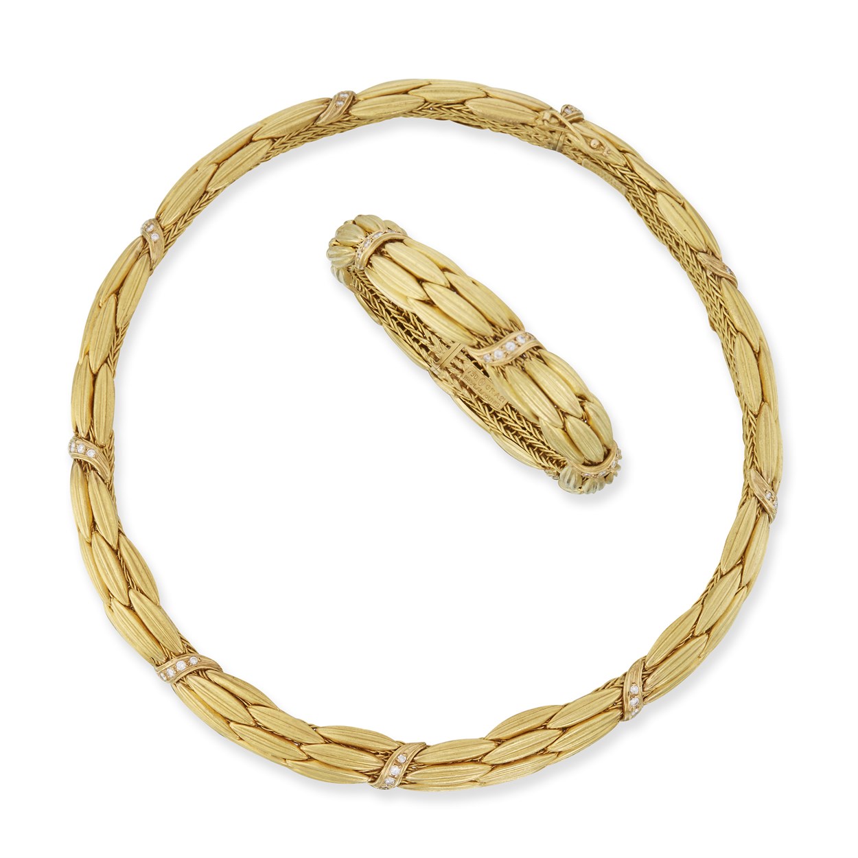 Lot 56 - An eighteen karat gold necklace and matching bracelet, Ilias Lalaounis