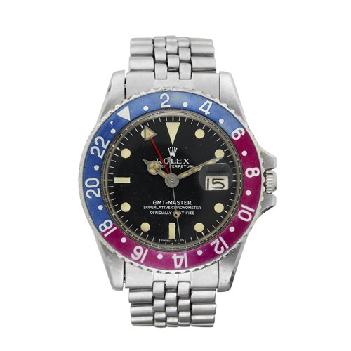 Lot 40A - A stainless steel automatic bracelet watch, "Pepsi" bezel, Rolex