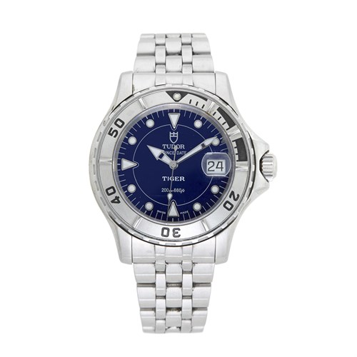 Lot 36 - A stainless steel bracelet watch with date, Tudor