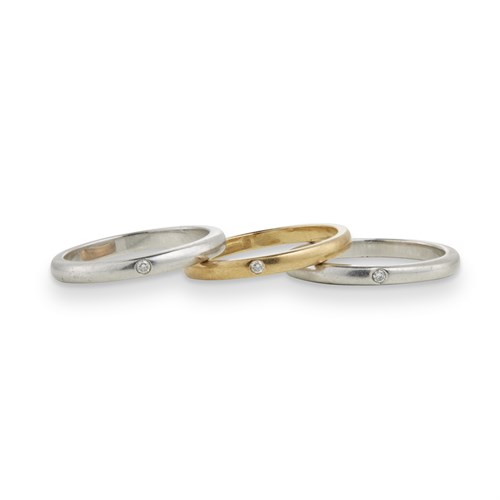 Lot 276 - A group of three band rings, Elsa Peretti for Tiffany & Co.