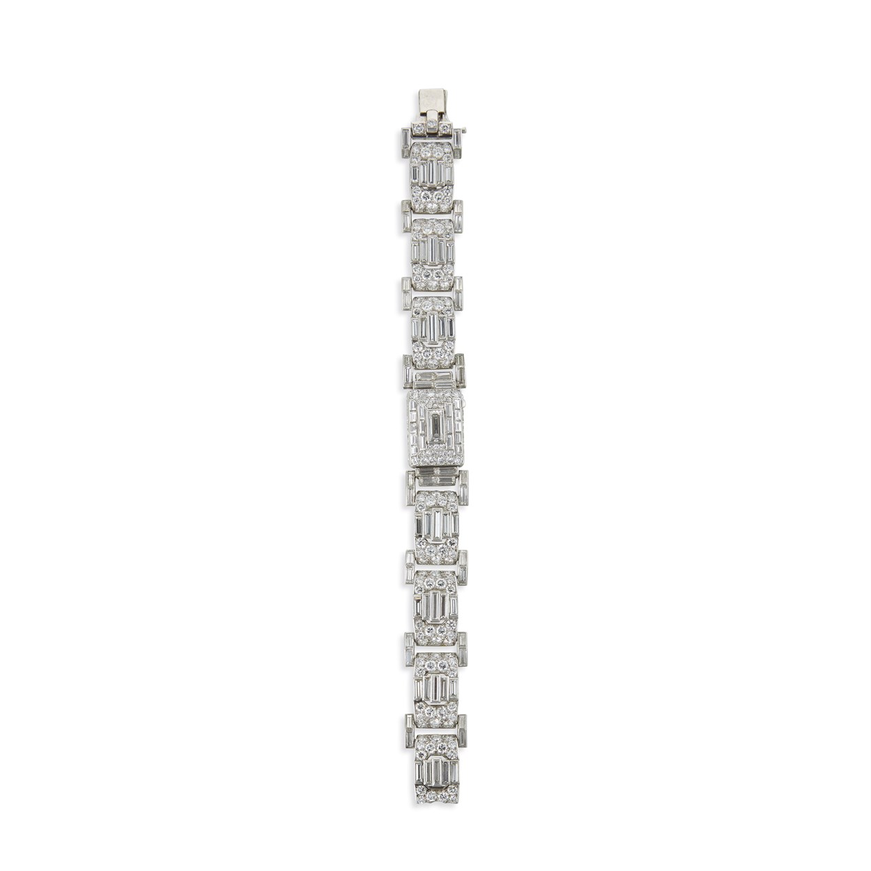 Lot 1014 - An Art Deco diamond covered bracelet-watch