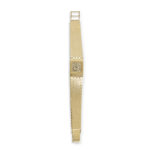 Lot 78 - A lady's eighteen karat gold bracelet watch, Piaget