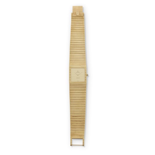 Lot 88 - A lady's fourteen karat gold bracelet watch, Concord